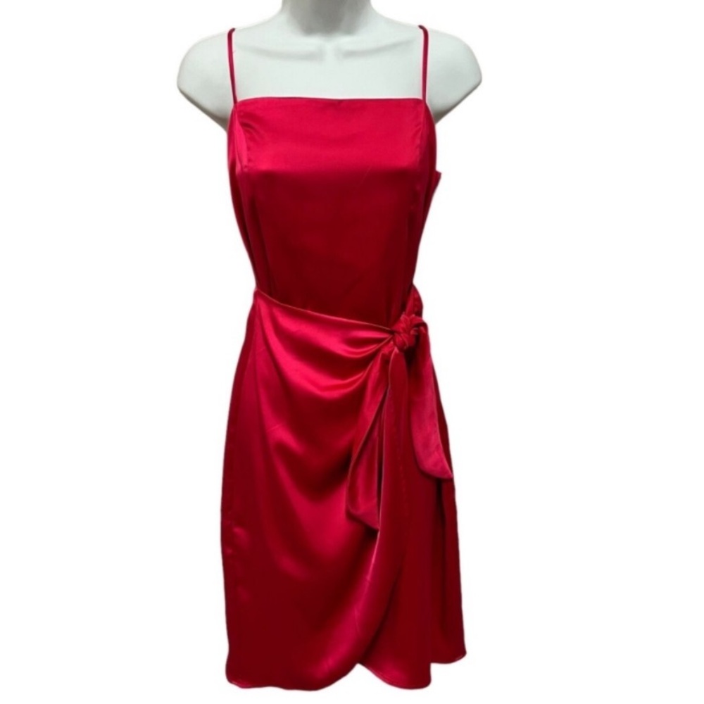 Nine West Glam Hot Pink Satin Occasion Dress